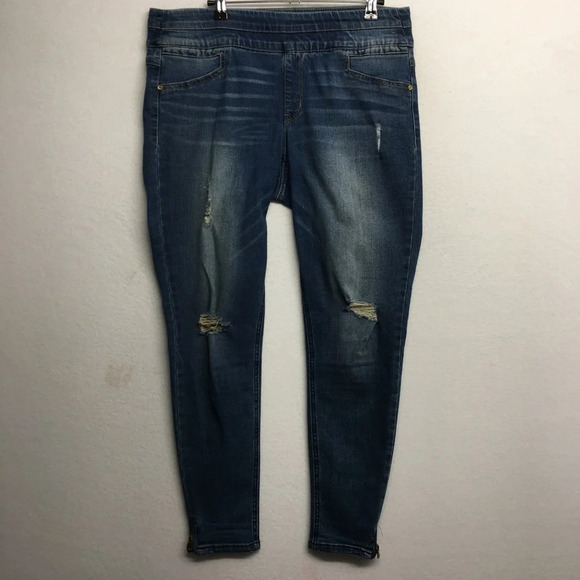 Democracy the Slipper Jeans Skinny Distressed 8 Pull on - Picture 1 of 8